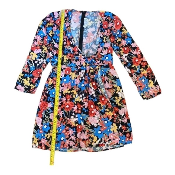 RESA Floral Wrap V-Neck Long Sleeve Mini Dress XS - Picture 8 of 11